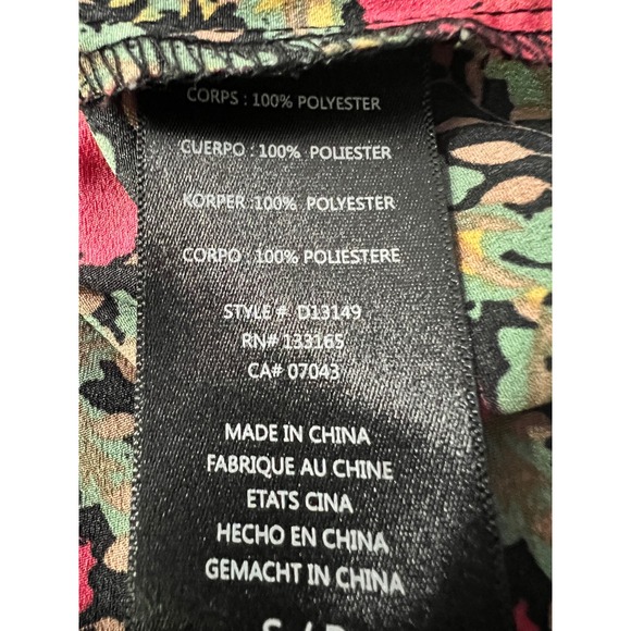 Eri + Ali Anthropologie Floral Tiered Mini Dress/Blouse Red Green Black Small - Picture 5 of 9